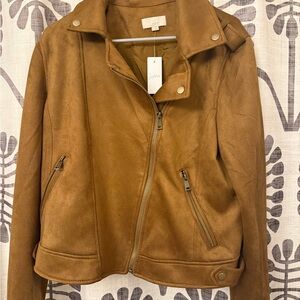 LOFT Women's Tan Leather Jacket